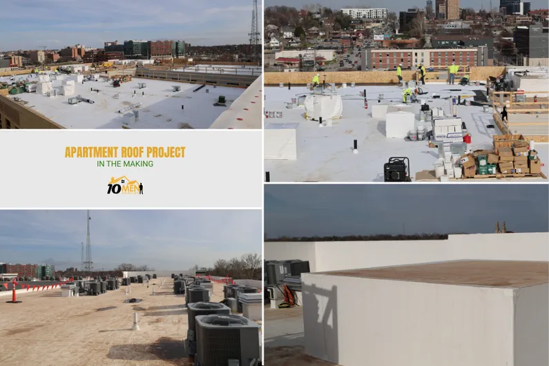 Apartment Roofing Project with 10 Men Roofing